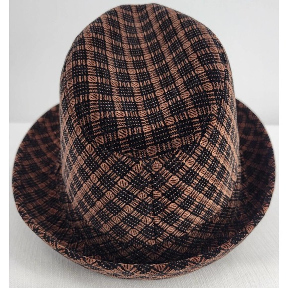 True Gear 100% Wool Fedora Brown Black Plaid Tweed - Picture 4 of 12